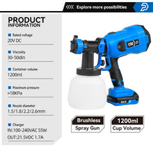 Load image into Gallery viewer, 600W/750W Electric Spray Gun 4 Nozzle Sizes