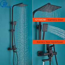 Load image into Gallery viewer, Black Bathroom Shower Faucet Set Wall Mount