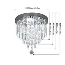 Load image into Gallery viewer, Modern Chrome Crystal Ceiling Light