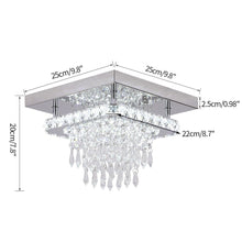 Load image into Gallery viewer, Modern Chrome Crystal Ceiling Light