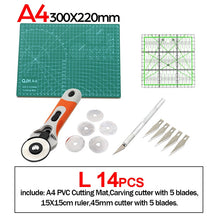 Load image into Gallery viewer, Professional Self-Healing, Double-Sided PVC Cutting Mat, with blades