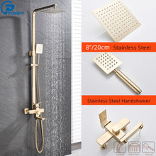 Load image into Gallery viewer, Black Bathroom Shower Faucet Set Wall Mount