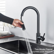 Load image into Gallery viewer, Black Kitchen Faucet Two Function Single Handle Pull