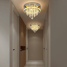 Load image into Gallery viewer, Modern Chrome Crystal Ceiling Light
