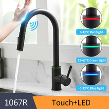 Load image into Gallery viewer, Black Smart Touch Kitchen Faucets