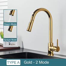 Load image into Gallery viewer, Black Kitchen Faucet Two Function Single Handle Pull