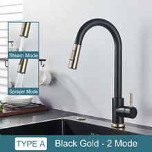 Load image into Gallery viewer, Black Kitchen Faucet Two Function Single Handle Pull