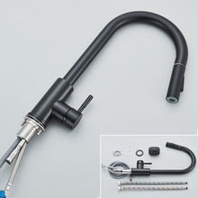 Load image into Gallery viewer, Black Kitchen Faucet Two Function Single Handle Pull