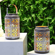 Load image into Gallery viewer, 2Pcs Vintage Metal Candle Holders with Flameless LED Candles