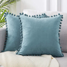 Load image into Gallery viewer, Soft Velvet Cushion Cover with Pompom