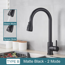 Load image into Gallery viewer, Black Kitchen Faucet Two Function Single Handle Pull