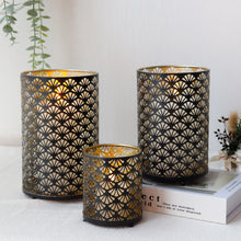 Load image into Gallery viewer, 3Pcs Fan Pattern Metal Candle Holder