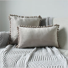 Load image into Gallery viewer, Soft Velvet Cushion Cover with Pompom