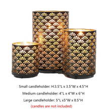 Load image into Gallery viewer, 3Pcs Fan Pattern Metal Candle Holder