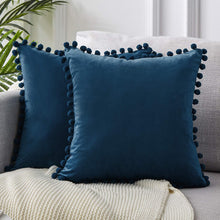 Load image into Gallery viewer, Soft Velvet Cushion Cover with Pompom