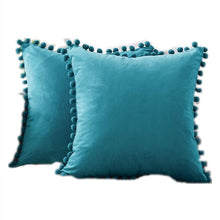 Load image into Gallery viewer, Soft Velvet Cushion Cover with Pompom