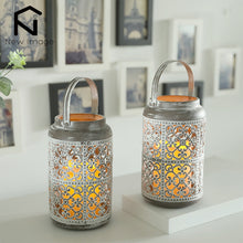 Load image into Gallery viewer, 2Pcs Vintage Metal Candle Holders with Flameless LED Candles