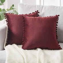 Load image into Gallery viewer, Soft Velvet Cushion Cover with Pompom