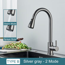 Load image into Gallery viewer, Black Kitchen Faucet Two Function Single Handle Pull