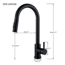 Load image into Gallery viewer, Black Kitchen Faucet Two Function Single Handle Pull
