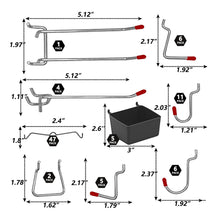 Load image into Gallery viewer, 114pcs/140pcs Metal Assorted Pegboard Hooks
