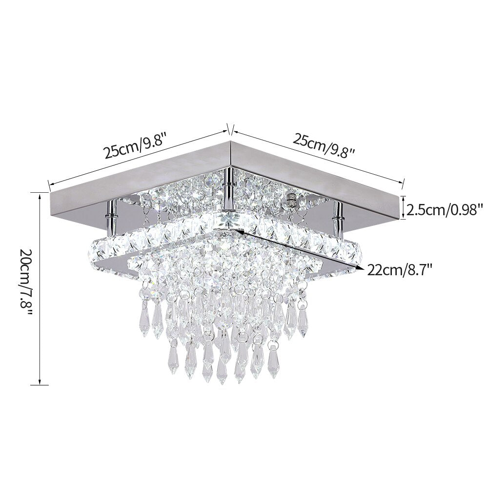 Modern Chrome Crystal Ceiling Light