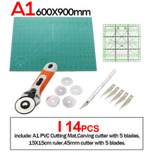 Load image into Gallery viewer, Professional Self-Healing, Double-Sided PVC Cutting Mat, with blades
