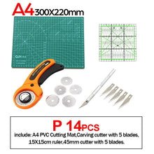 Load image into Gallery viewer, Professional Self-Healing, Double-Sided PVC Cutting Mat, with blades
