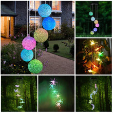 Load image into Gallery viewer, Solar Wind Chime Outdoor Light LED Color Changing
