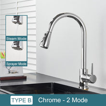 Load image into Gallery viewer, Black Kitchen Faucet Two Function Single Handle Pull
