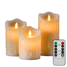 Load image into Gallery viewer, Flickering Flameless Pillar LED Candle with Remote 3 Pcs
