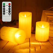 Load image into Gallery viewer, Flickering Flameless Pillar LED Candle with Remote 3 Pcs
